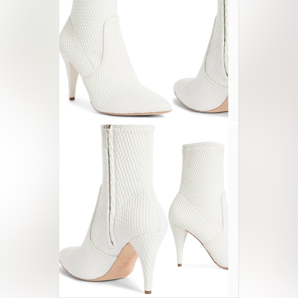 Alice + Olivia White Hedde Pointed Toe Bootie - Picture 2 of 12